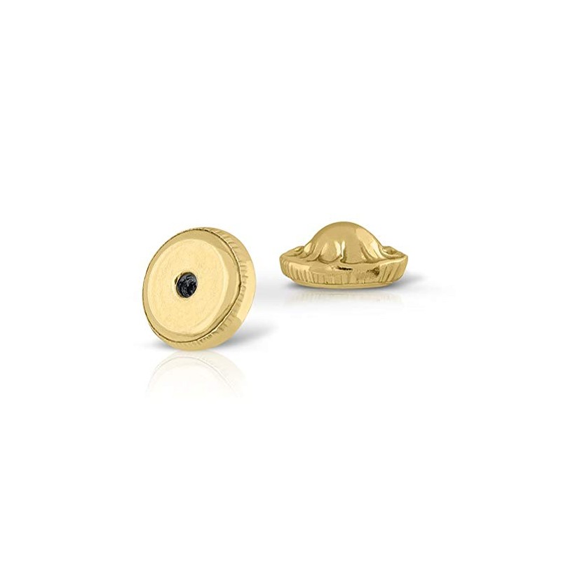 Pendientes de tuerca de rosca de bola reversibles en dos tonos de oro  amarillo y blanco sólido de 14 quilates, 0.197 in, Metal