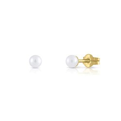 Pendientes oro 18k, bebe recien nacida, niña o mujer, modelo clásico perla cultivada natural DE calidad. de 3-4-5-6-7-8 milímetr