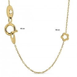 ROSA DI MANUEL Gargantilla Collar Cadena Colgante en Oro de Ley con circón de 3-4 milímetros Brillo Perfectamente engastada. Med