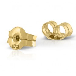 Pendientes de Bebe/Niña oro de ley diseño margarita con piedra de 3-4-5,con cierre de presión rosca, elija el suyo. (4 MM - PRES