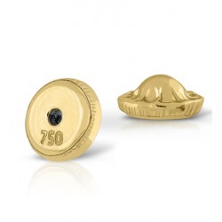 Pendientes de oro mujer 18 k, redondo con tallado a maquina de alto brillo. Medida de la joya 5-6-7-8 mm. Rosca o presión. (8 mm