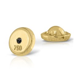 Pendientes oro 18 k niña/mujer cuatrebol con circón engastada de calidad. Medida de la joya 6.5 mm. Con cierre de máxima segurid