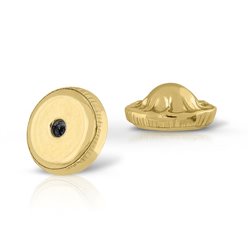 Pendientes de Bebe/Niña oro de ley diseño margarita con piedra de 3-4-5,con cierre de presión rosca, elija el suyo. (4 MM - ROSC