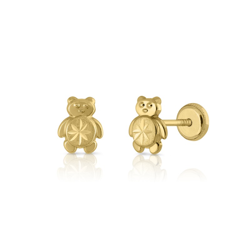 pendientes de oro diseño oso