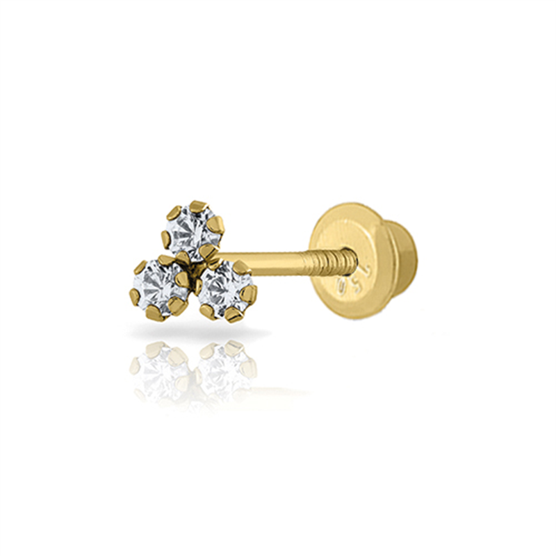 Piercing Tri Circonita en Oro 9K Piercing Tri Circonita en Oro 9K