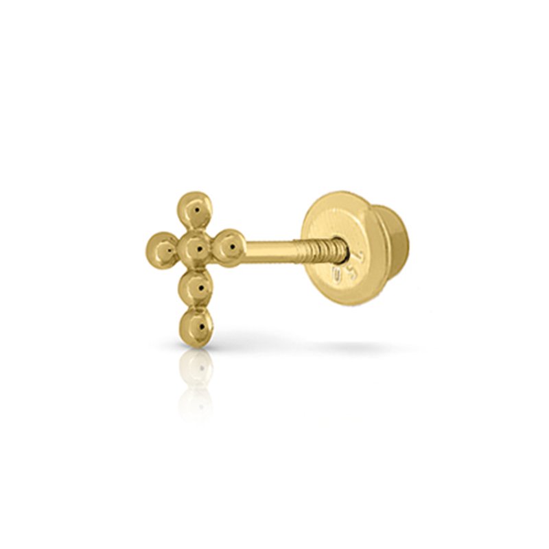 Piercing Cruz Bolitas en Oro 9K Piercing Cruz Bolitas en Oro 9K