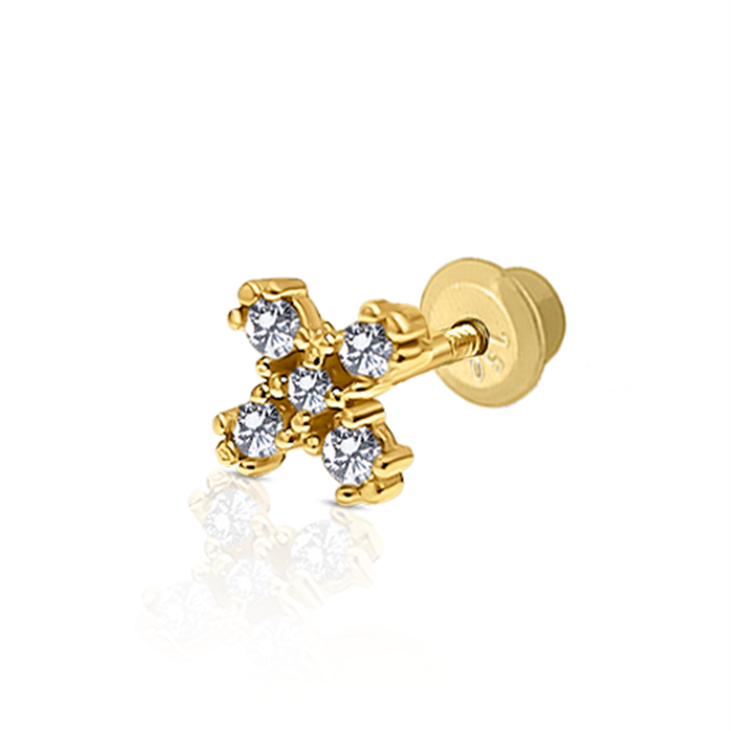 Piercing X Circonitas en Oro 9K Piercing X Circonitas en Oro 9K
